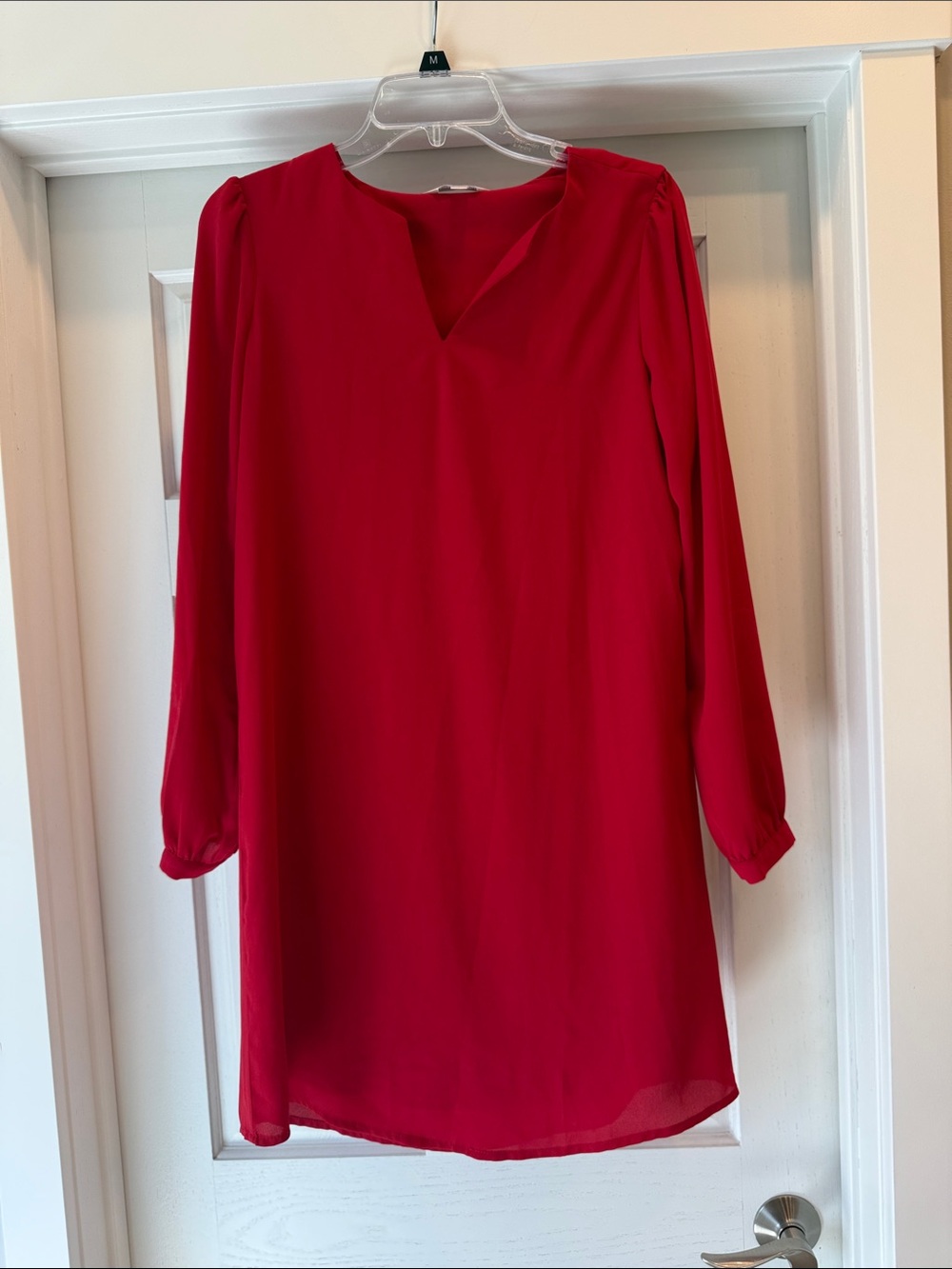 Charming Charlie Red Long Sleeve Mini Dress
